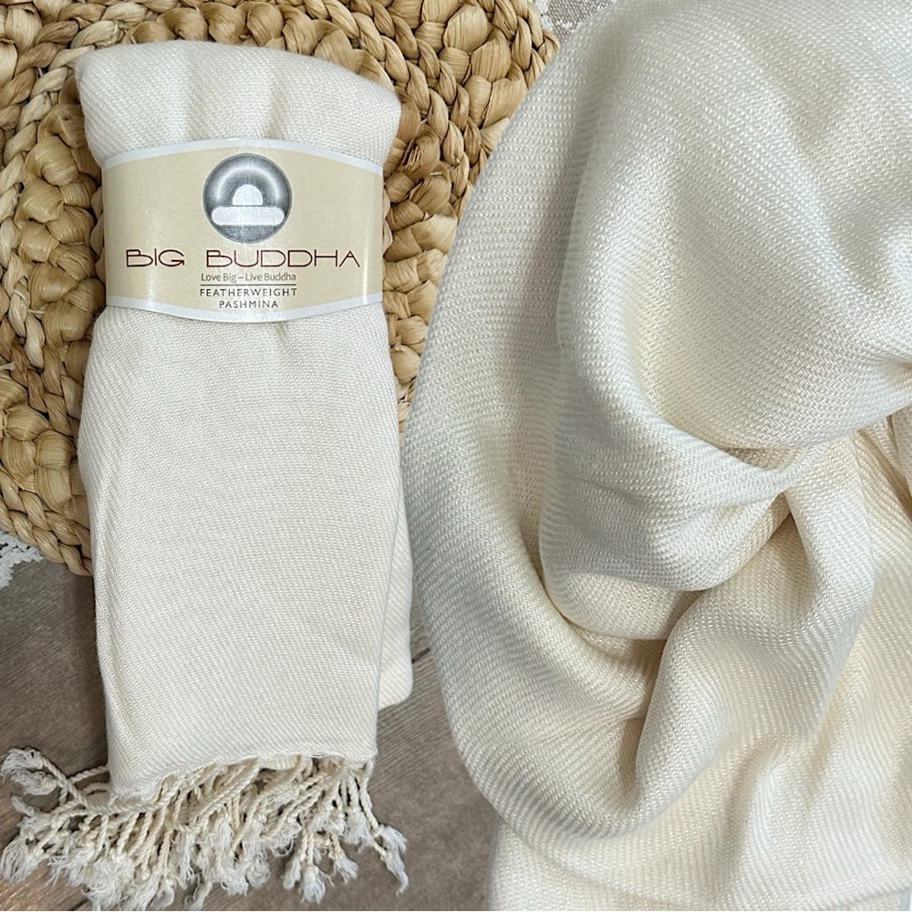 New Big Buddha Elegant Featherweight Pashmina Cream Women’s Pashmina